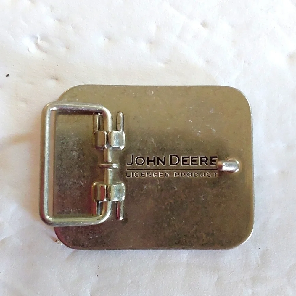 Vintage John Deere Belt Buckle Tractor Green / Silver